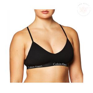 Calvin Klein Motive Triangle Bralette Black QP16680-001 Small NWT